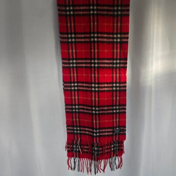 Vintage Burberry Red Plaid Scarf - Picture 1 of 3